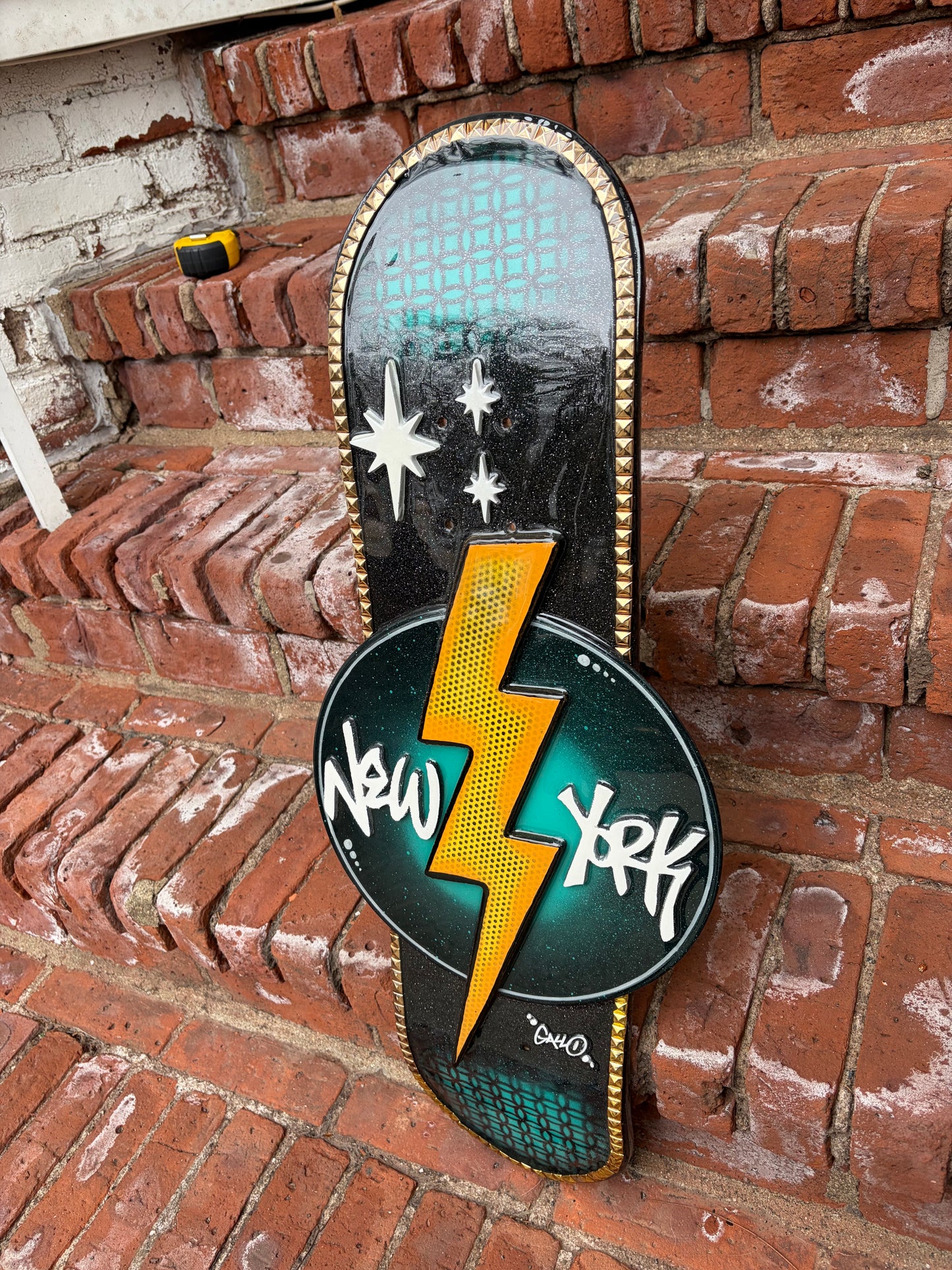 “The Empire Skate Board” MDF, Epoxy, Spray Paint, Vinyl Record $500