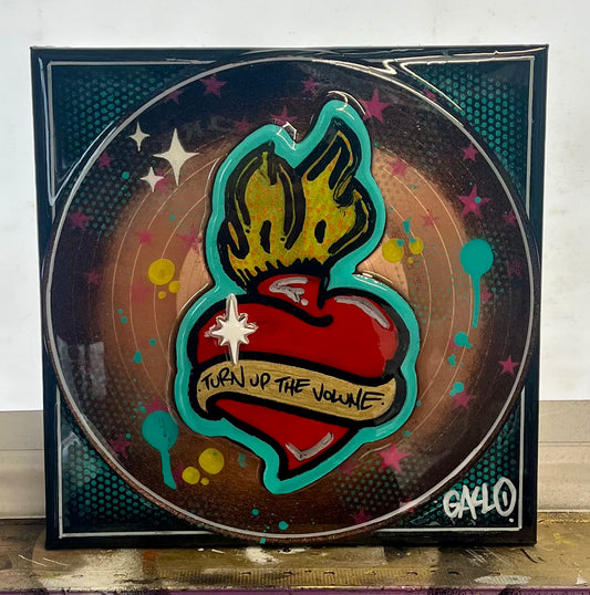 SACRED HEART  EPOXY VINYL ON CANVAS