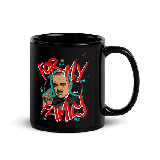 For My Family - Godfather Mug Black Glossy