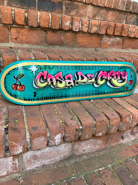 CUSTOM PAINTED EPOXY SKATEBOARD DECK