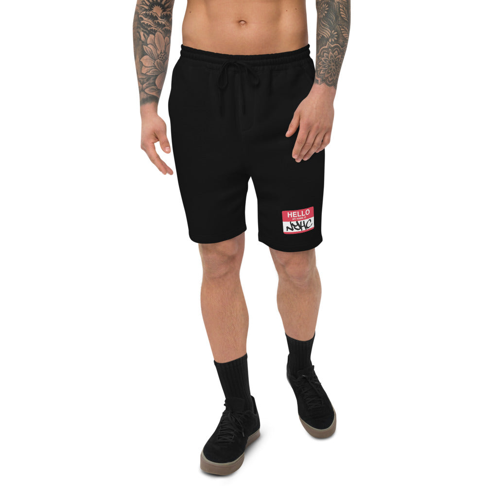 Hello My Name Is NYHC -fleece shorts
