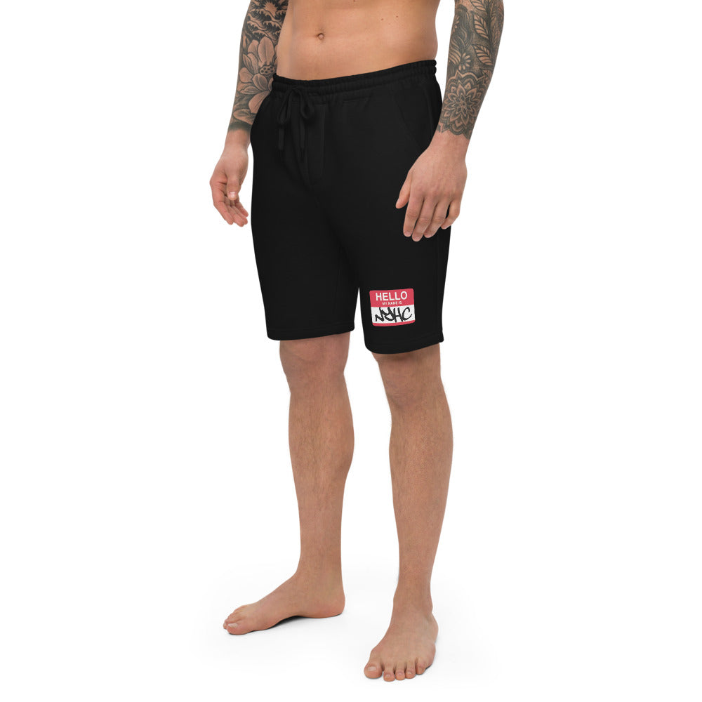 Hello My Name Is NYHC -fleece shorts