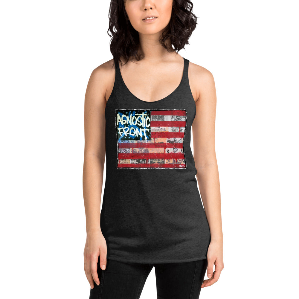 Agnostic Front Flag - Women's Racerback Tank