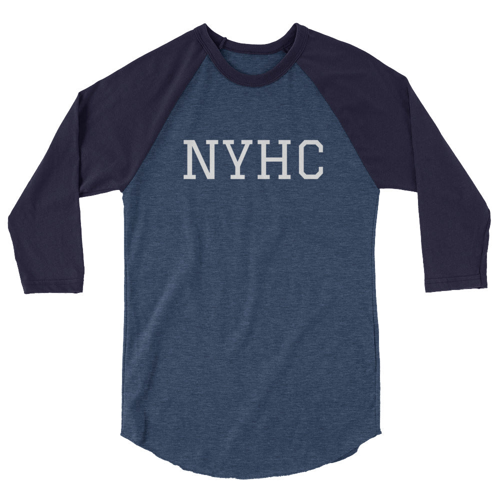 NYHC blue 3/4 sleeve raglan shirt