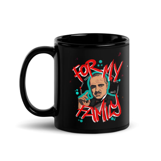 For My Family - Godfather Mug Black Glossy