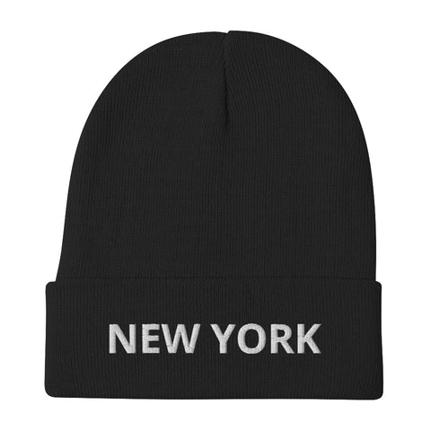 New York Embroidered Beanie