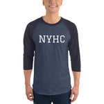 NYHC blue 3/4 sleeve raglan shirt